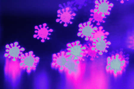 Corona virus or Covid-19 Background Bokeh pattern that are interestingの写真素材