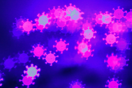Corona virus or Covid-19 Background Bokeh pattern that are interestingの写真素材