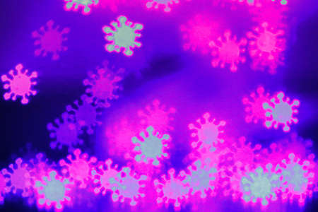 Corona virus or Covid-19 Background Bokeh pattern that are interestingの写真素材