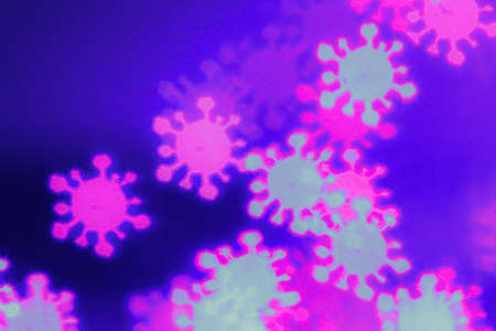 Corona virus or Covid-19 Background Bokeh pattern that are interestingの写真素材