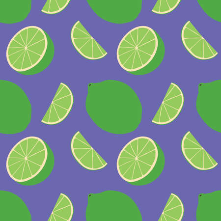 Seamless vector pattern background of limes made of simple illustrations.のイラスト素材