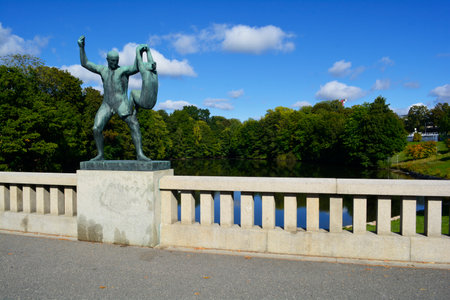 Oslo, Norway, September 2022: Frogner Park, a park filled with sculptures by the Norwegian sculptor Gustav Vigeland.のeditorial素材