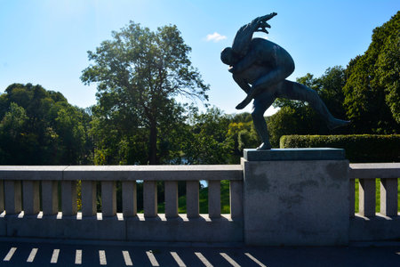 Oslo, Norway, September 2022: Frogner Park, a park filled with sculptures by the Norwegian sculptor Gustav Vigeland.のeditorial素材
