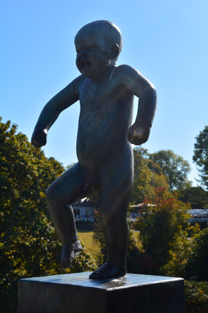 Oslo, Norway, September 2022: Frogner Park, a park filled with sculptures by the Norwegian sculptor Gustav Vigeland.のeditorial素材