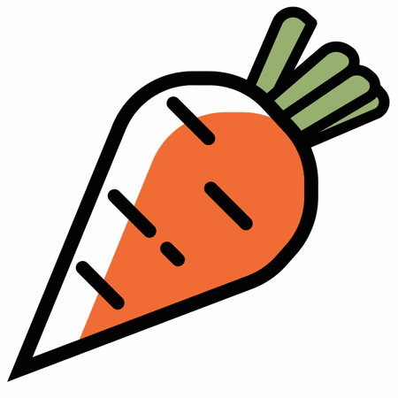 Carrot flat icon. Vegetable sign. Graph symbol for cooking web site design,  app, UIのイラスト素材