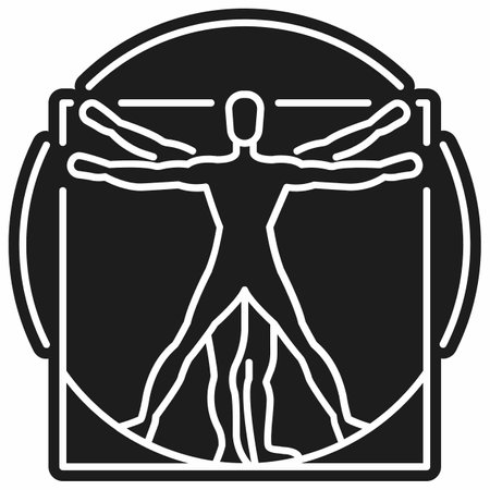 a man with a vitring body in a circleのイラスト素材