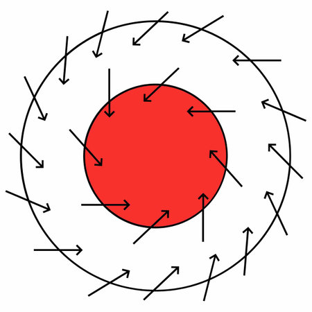 a close up of a circle with arrows pointing in different directionsのイラスト素材