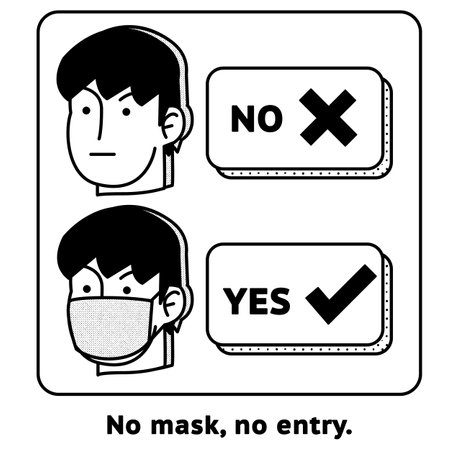 a cartoon of a man wearing a mask and a mask on his faceのイラスト素材