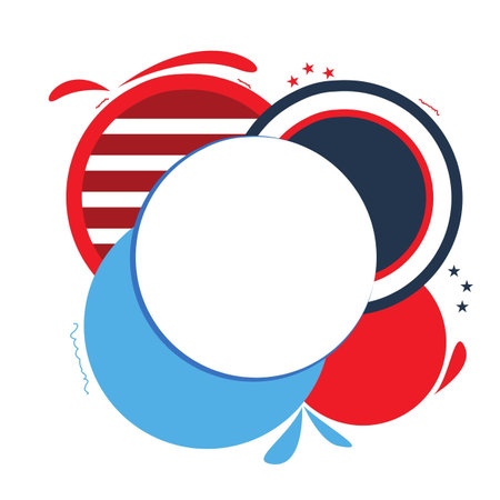 a close up of a red, white and blue design with a circleのイラスト素材