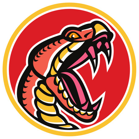 a close up of a snake head with its mouth openのイラスト素材