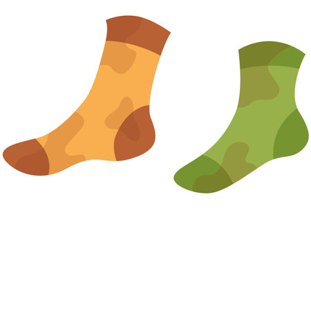 Vector illustration of a pair of socks isolated on a white background.のイラスト素材