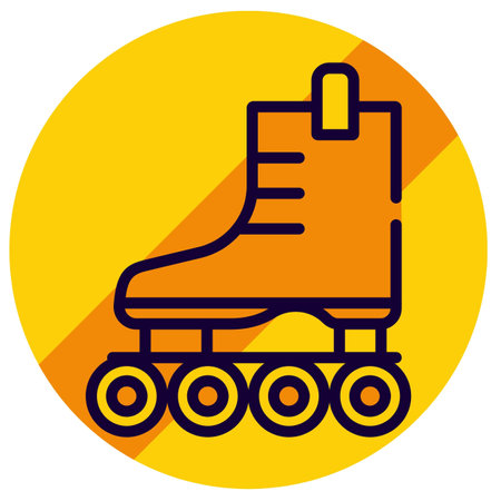 Roller skates flat icon. Vector illustration, EPS 10.のイラスト素材