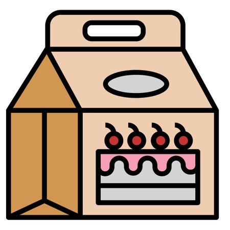 Cake box icon. Flat illustration of cake box vector icon for web