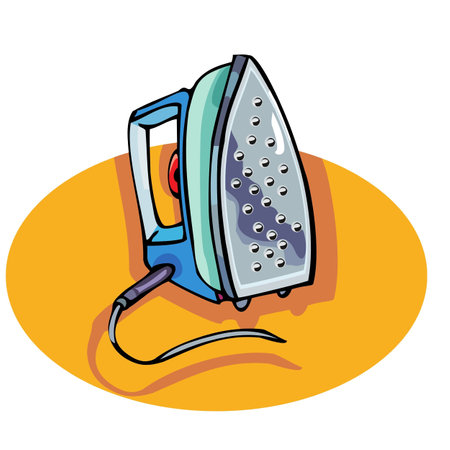 Electric iron for ironing clothes. Vector illustration in cartoon style.のイラスト素材