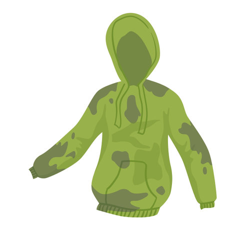 Isolated green winter jacket on a white background, Vector illustration.のイラスト素材
