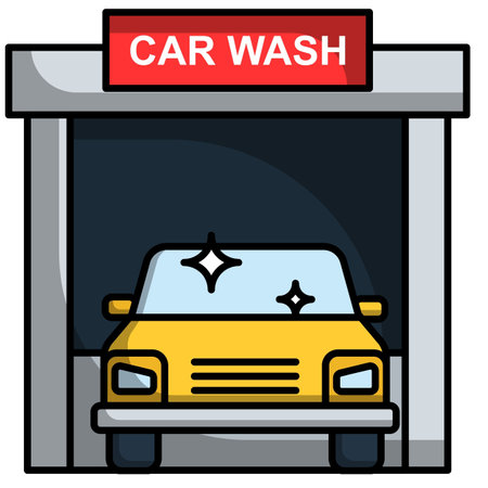 Car wash icon. Vector illustration of a car wash on a white background.のイラスト素材