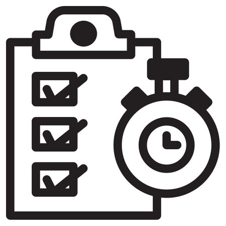 Checklist and stopwatch icon, vector illustration. Flat design styleのイラスト素材