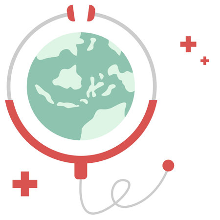 there is a globe with a stethoscope attached to itのイラスト素材