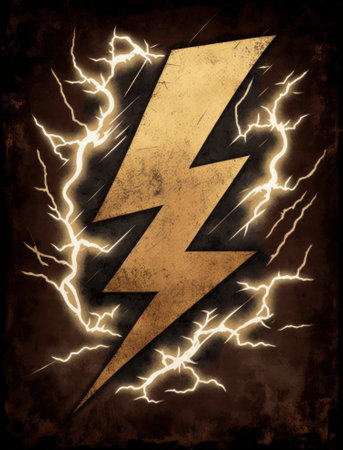 High voltage symbol on a grunge background with some damage on itの素材