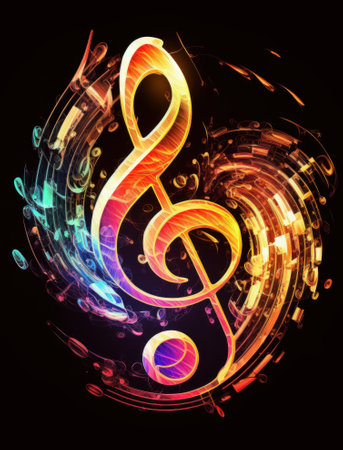 Abstract music background with treble clef. Vector illustration. eps 10の素材