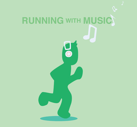 Running with music flat designのイラスト素材