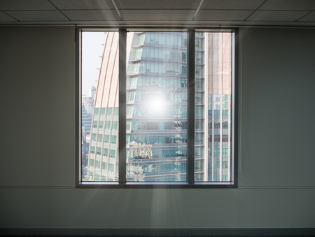 Sun light from windows, office and condominium building viewの写真素材