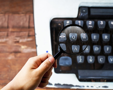 Magnifier on Typewriterの写真素材