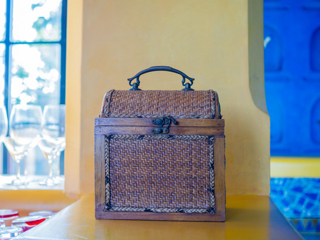 Vintage wooden box, home decorationの写真素材