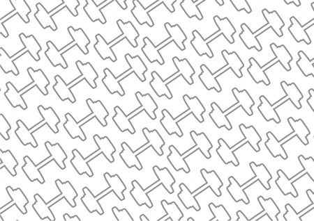 Dumbbells line pattern on white