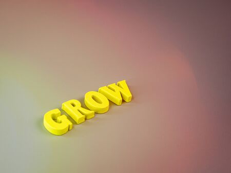 Light filter effect - Grow yellow text close upの写真素材