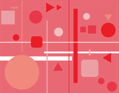 Red monochrome background with geometric shapesのイラスト素材