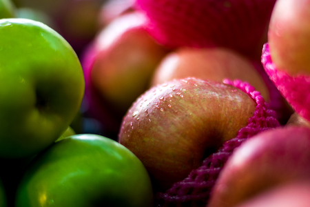 Close up Bunch of  Applesの写真素材