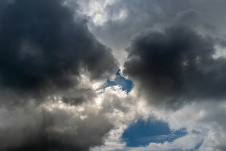 Looking up at Blue sky with cloudy.の写真素材