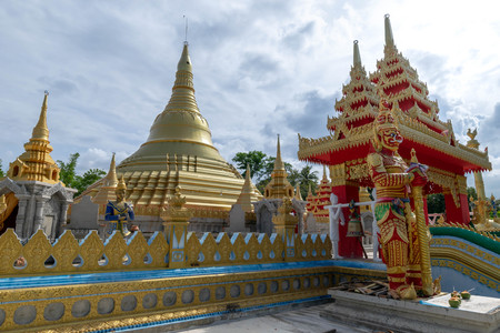 Burmese style temple in Hat Yai, Songkhla, Thailandの写真素材
