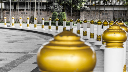 The pattern of the Traffic pole under the bridge of Rama 8.の写真素材