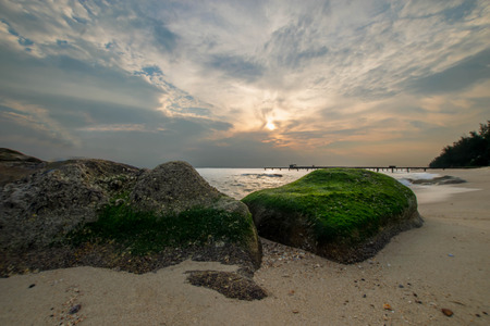 Rocks and sea The natural landscapeの写真素材