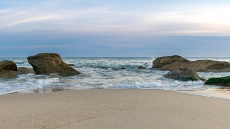 Beach, Sea waves ,  rock and sand, seascape. Composition of nature.の写真素材