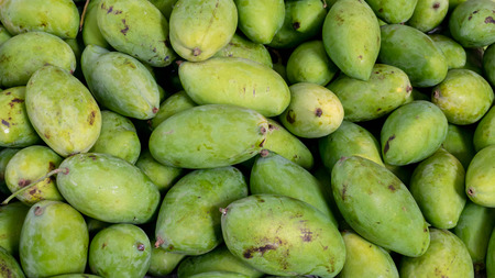 Close up of Ripe mangoes sold in the fruit marketの写真素材