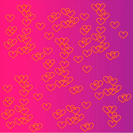 Bright heart. Neon sign. Retro neon heart sign on purple background. Design element for Happy Valentines Day. Ready for your design, greeting card, banner.  illustration.の写真素材