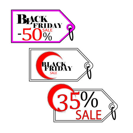 Black Friday sales tag.Black Friday design, sale, discount, advertising, marketing price tag. Clothes, furniture, cars, saleの写真素材