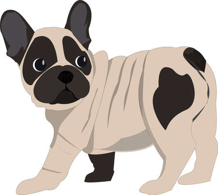 French Bulldog.illustration for website design, gifts, stickers, gift paper, cups, childrens toys, wallpaper, napkins, notebooks, phone cases, bags, clothes and other types of decorations and designs.の写真素材