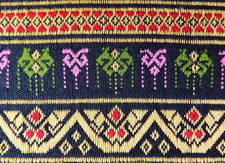 Theme sarong Teenjok  Northern rTraditional Weaving in Thailandの写真素材