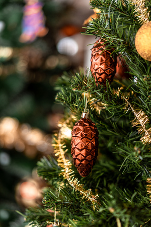 Merry Christmas and Happy New Year Fir-coneの写真素材