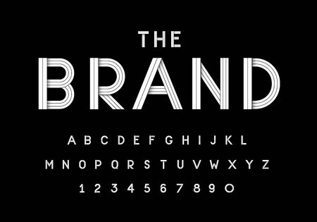 Vector of modern fashion  font and alphabetのイラスト素材