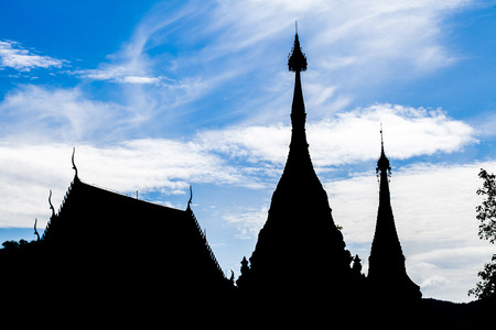Silhouette templeの写真素材