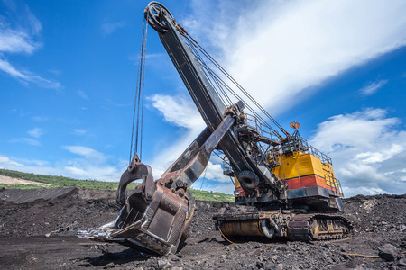 Mining industry machine - vintage excavatorの写真素材