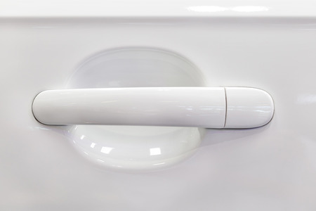 white door handleの写真素材