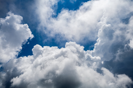 blue sky with cloud closeupの写真素材