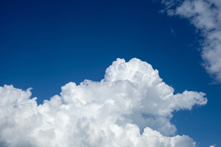 blue sky with cloud closeupの写真素材