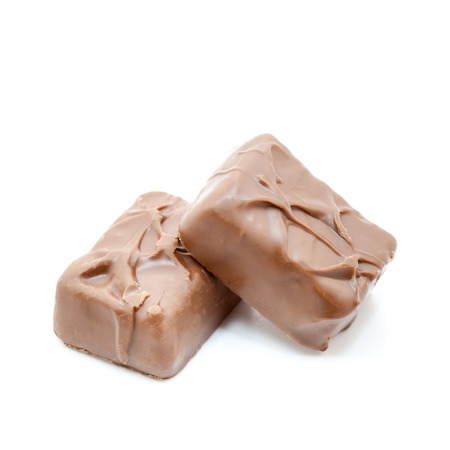 chocolate bar on whiteの写真素材